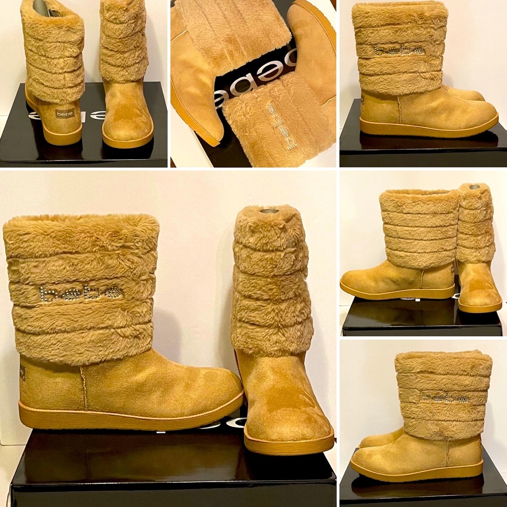 Bebe Furry Ankle Boots